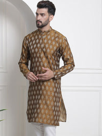 SOJANYA Men Woven Design Jacquard Straight Kurta