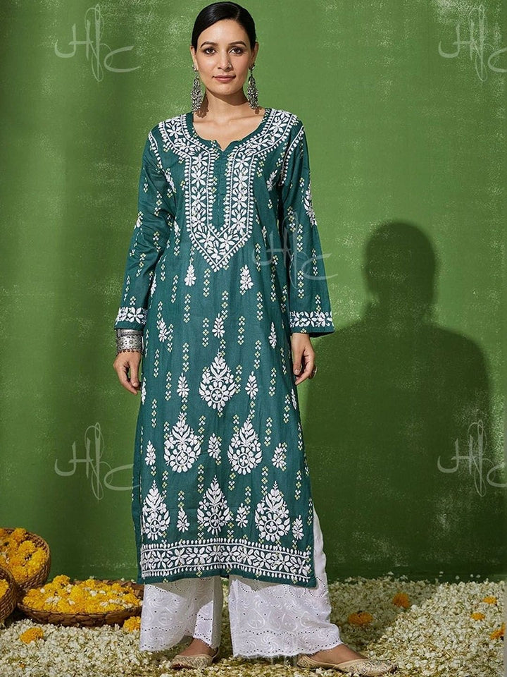 House of Chikankari Women Embroidered Chikankari Kurta
