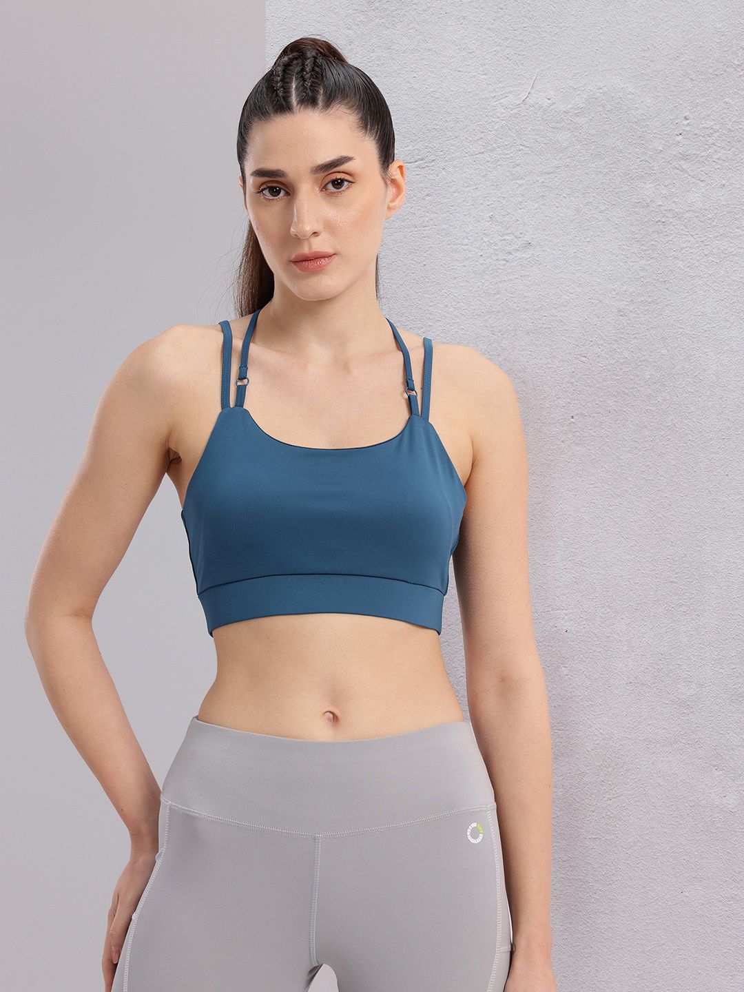 HRX by Hrithik Roshan Styled Back Full Coverage Lightly Padded Yoga Bra KY103_03_A