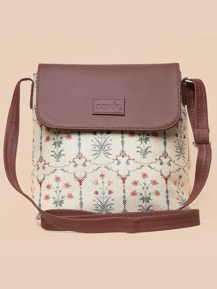 ZOUK Floral Printed Structured Sling Bag