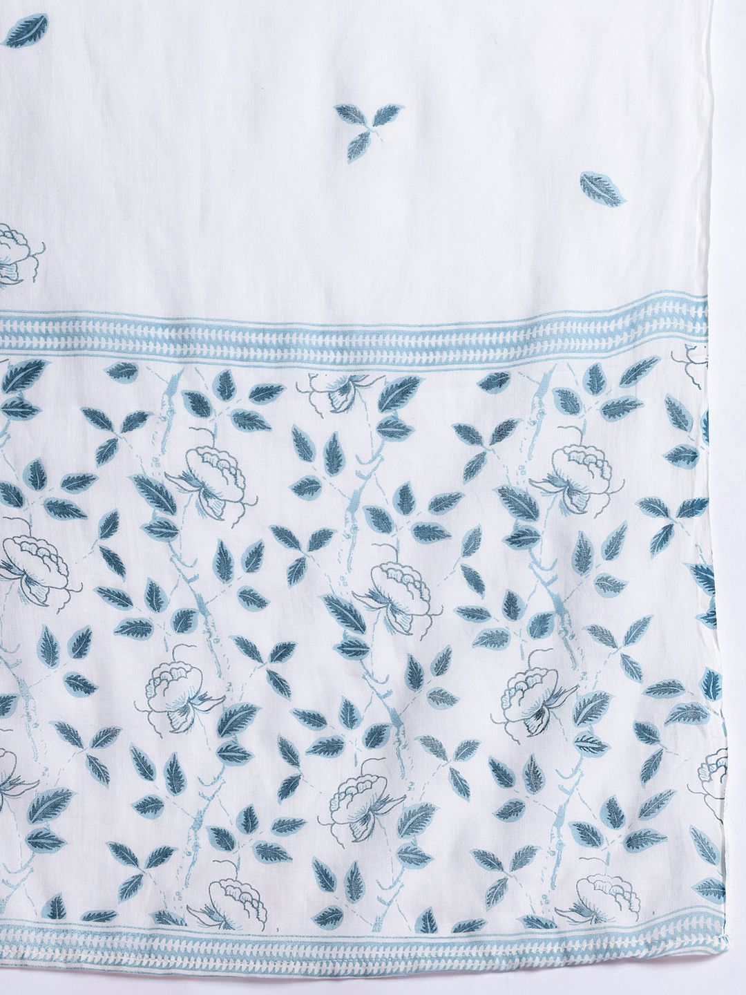 Anouk Floral Printed Regular Cotton Kurta with Trousers & With Dupatta