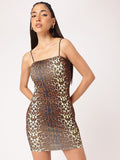 DressBerry Jungle Fever Animal Printed Shoulder Straps Mini Dress