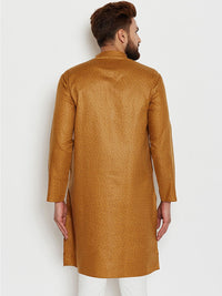 SOJANYA Men Brown Printed Straight Kurta