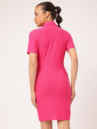 DressBerry Casual Chic Textured Knit Ruched Bodycon Mini Dress
