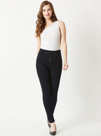 Miss Chase Women Black Skinny Fit High-Rise Clean Look Jeans