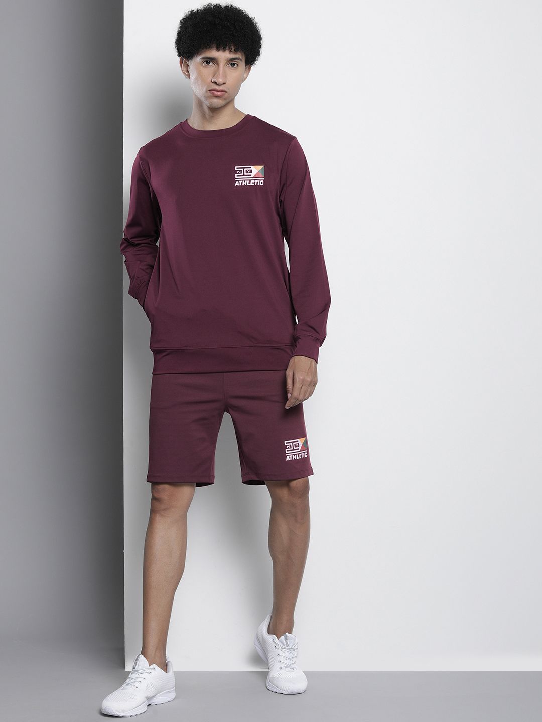 The Indian Garage Co Men Crew Neck Sweatshirt & Shorts Co-Ord Set