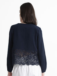 RAREISM Solid V-Neck Cotton Top