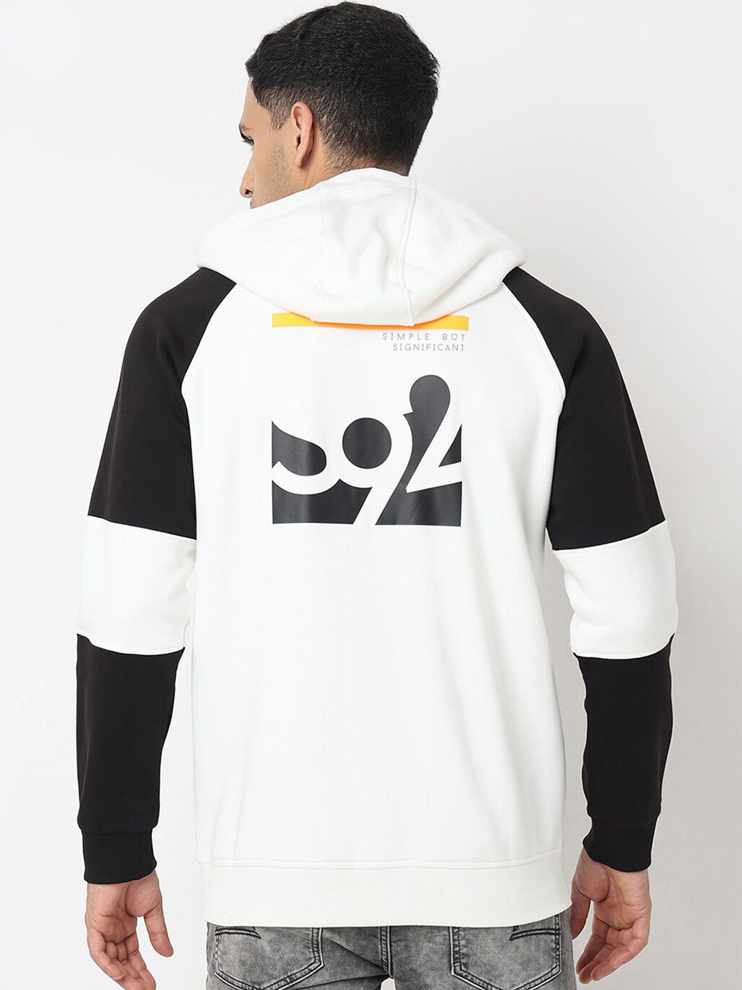 SPYKAR Graphic Printed Hooded Cotton Sweatshirt