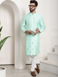 SOJANYA Geometric Embroidered Regular Mirror Work Kurta With Churidar