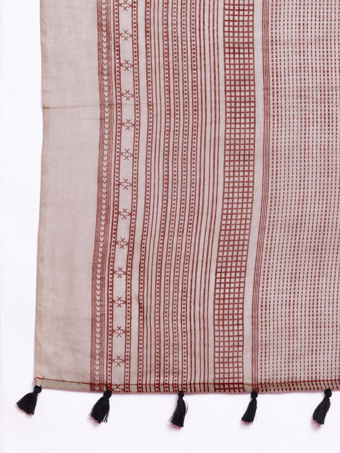 Anouk Women Woven Design A-Line Kurta With Trousers & Printed Dupatta