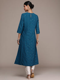 House of Pataudi Embellished Sequined Straight Jashn Kurta