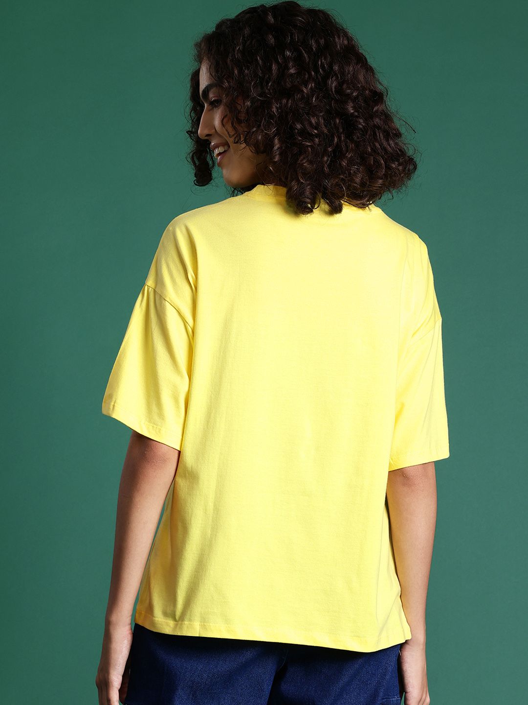 DressBerry Graphic Printed Drop-Shoulder Sleeve T-shirt