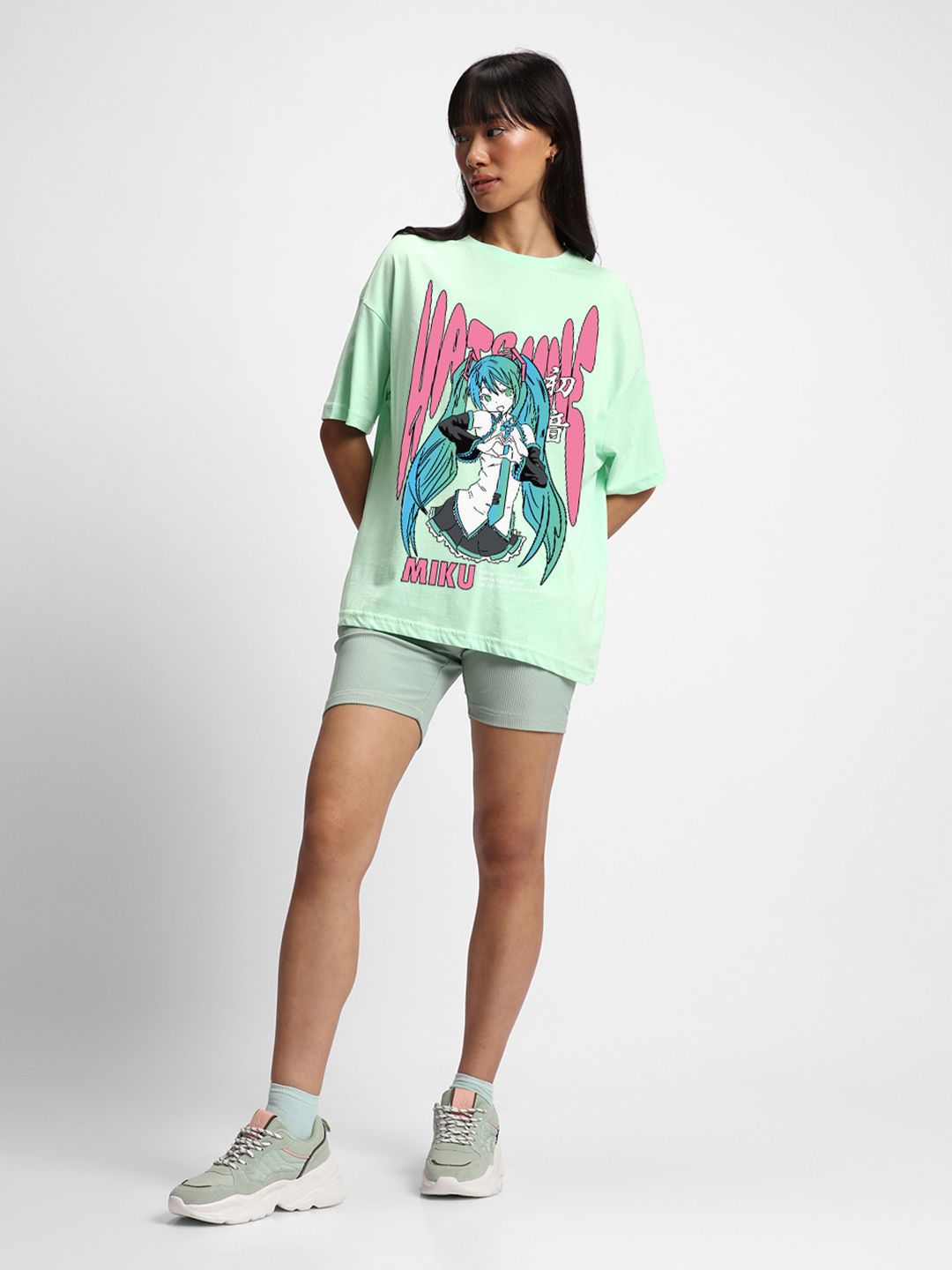 Bewakoof Women Graphic Printed Round Neck Cotton Oversized T-shirt