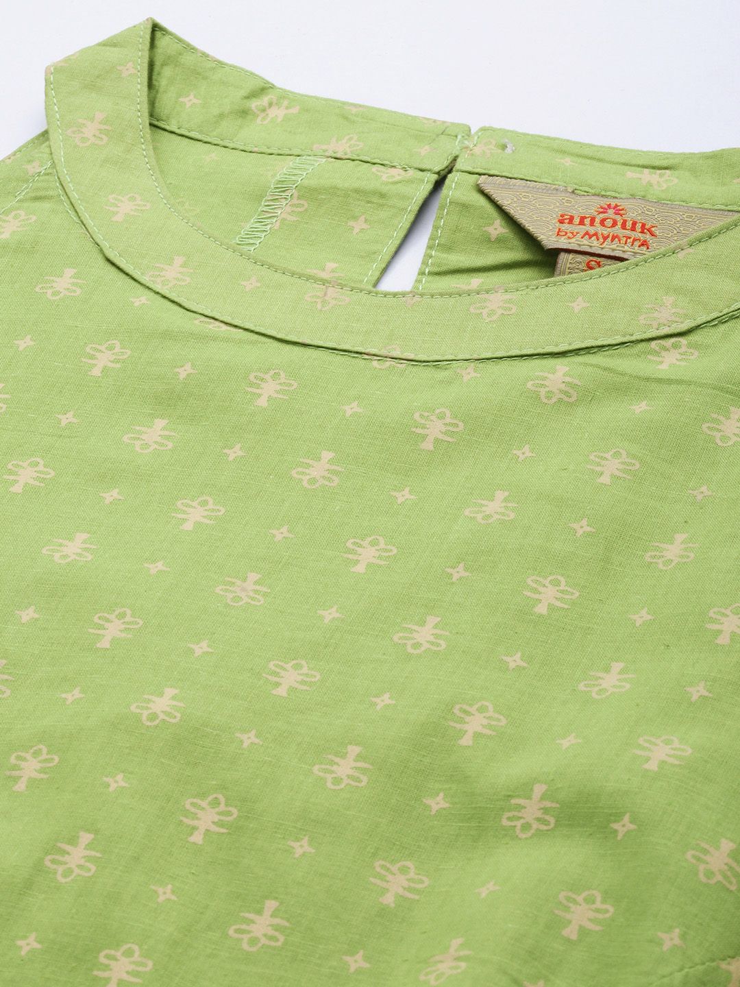 Anouk Ethnic Motifs Printed Halter Neck Pure Cotton Kurta