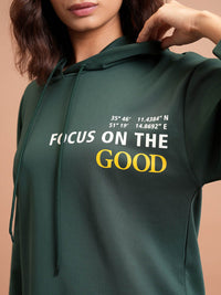 Tokyo Talkies Typography Printed Relaxed Fit Hooded Sweatshirt With Wide Leg Trousers