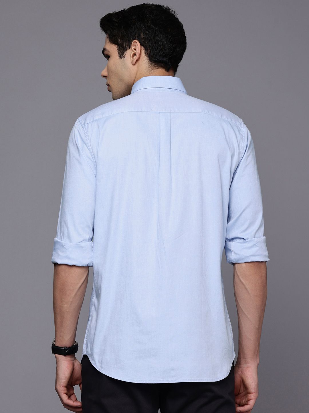 Raymond Button-Down Collar Solid Casual Shirt
