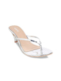 Mochi Silver-Toned Kitten Heels