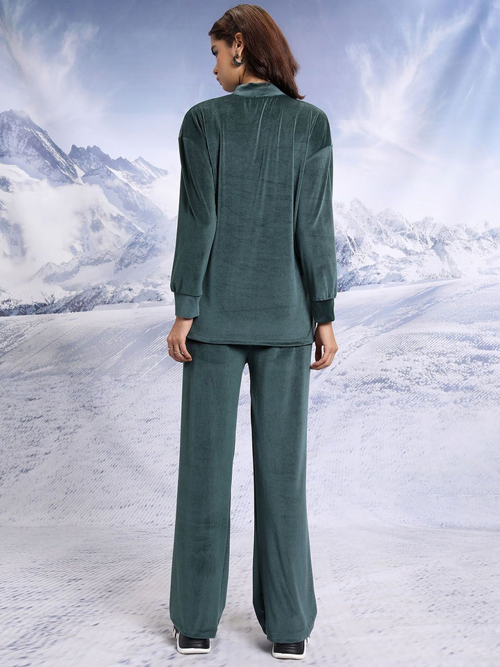Tokyo Talkies High Neck Relaxed Top with Trousers