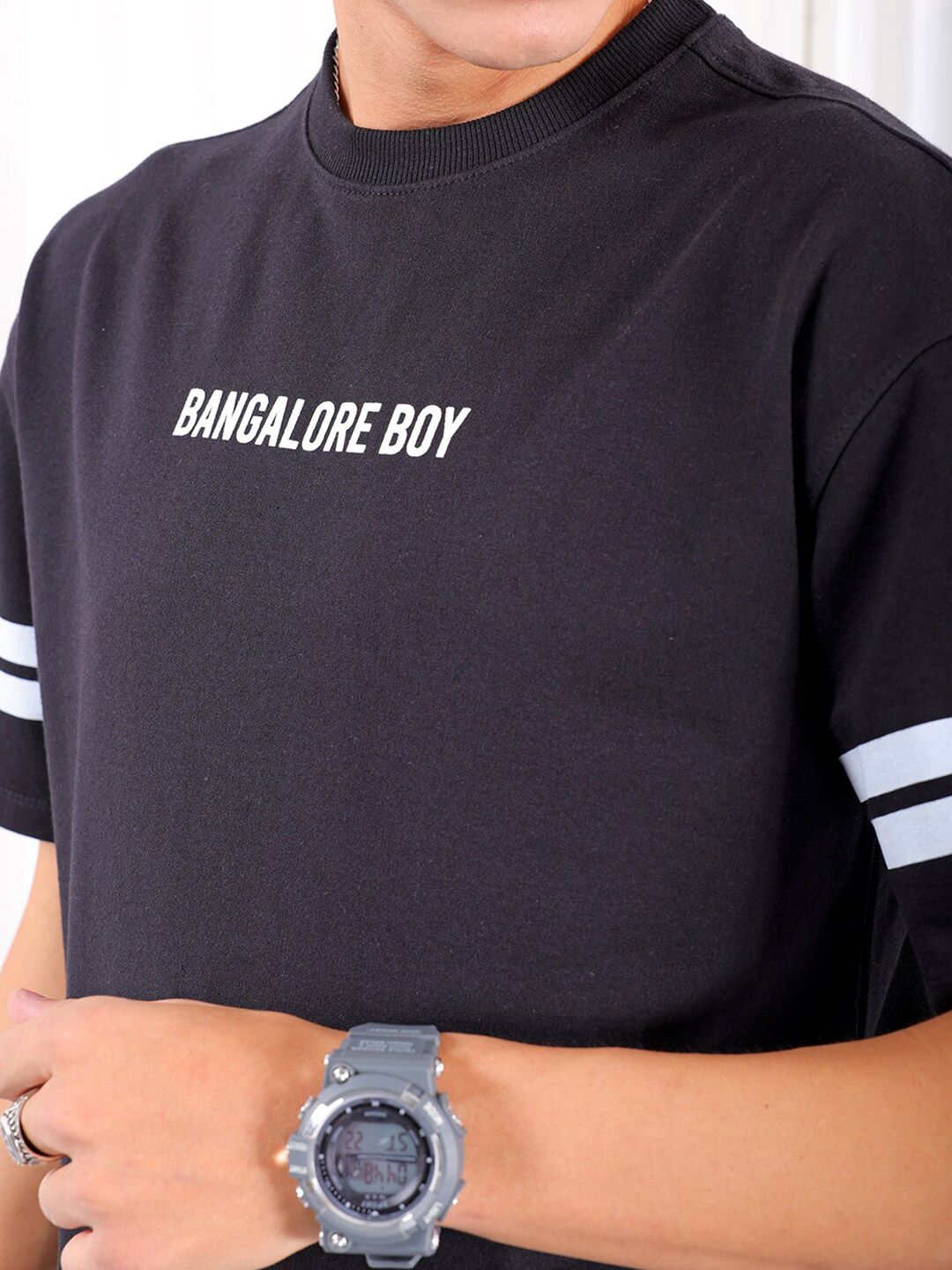 The Indian Garage Co Typography Printed Pure Cotton Boxy T-shirt