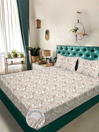 Myntra Elegant Homes Beige 300 TC King Bedsheet with 2 Pillow Covers