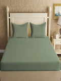 Myntra Elegant Homes Green 300 TC King Double Bedsheet with 2 Pillow Covers