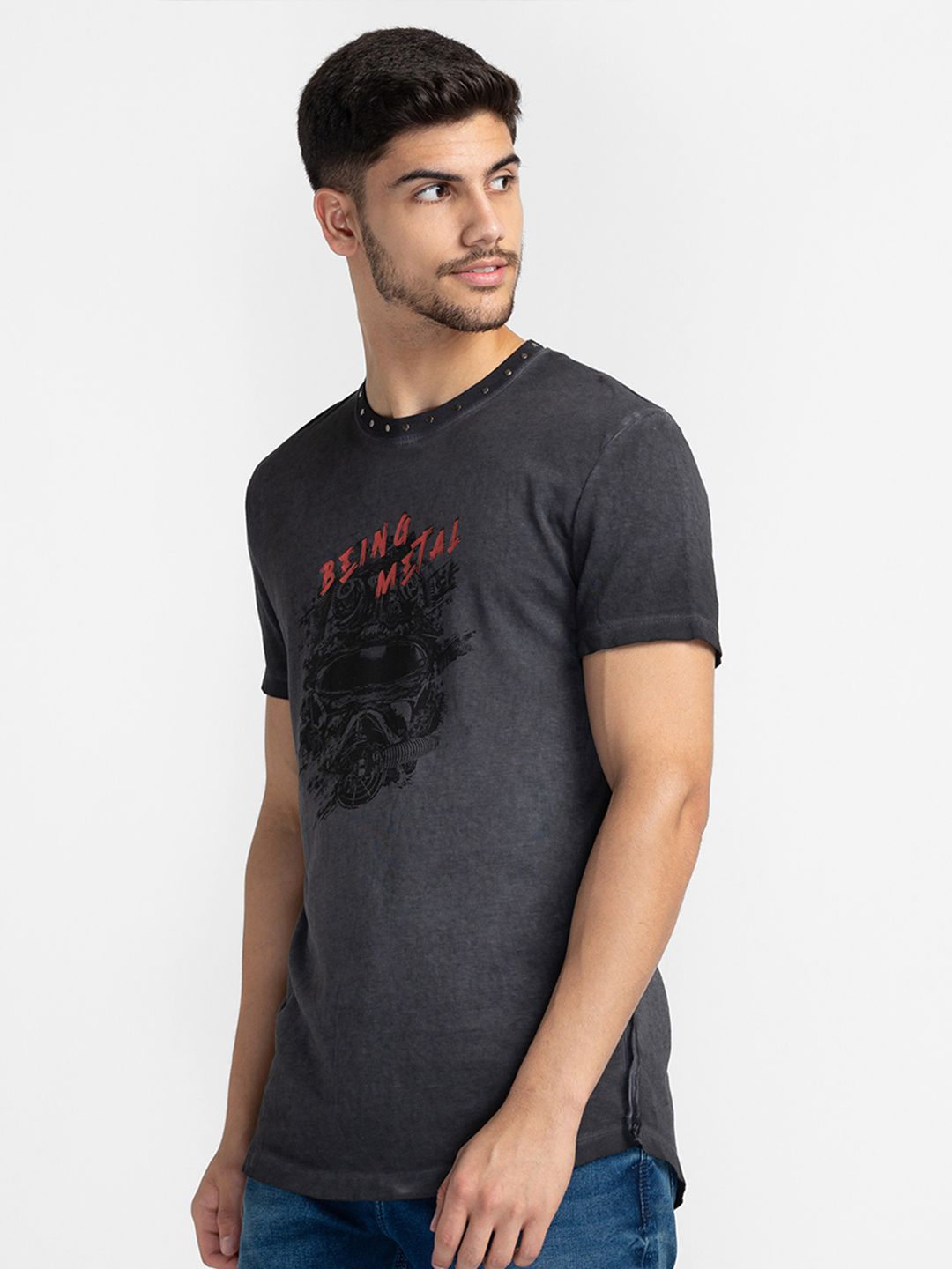 Being Human Men Grey Printed T-shirt