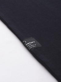 THE BEAR HOUSE Men Navy Blue Solid Henley Neck Pure Cotton T-shirt