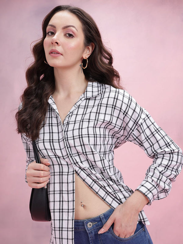 DressBerry Tartan Checks Monochrome Shirt