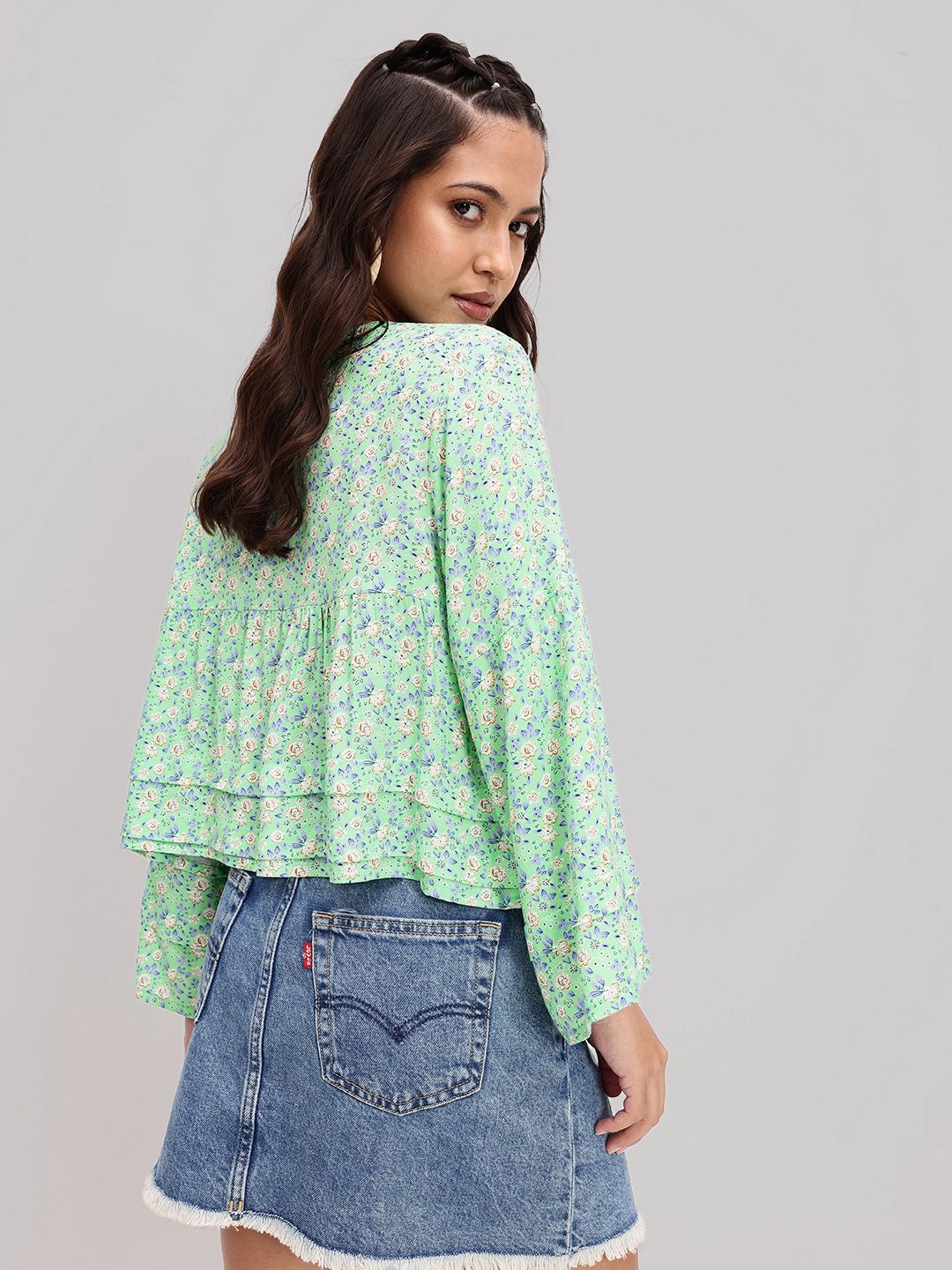 DressBerry Flutter Falls Tiered A-Line Top