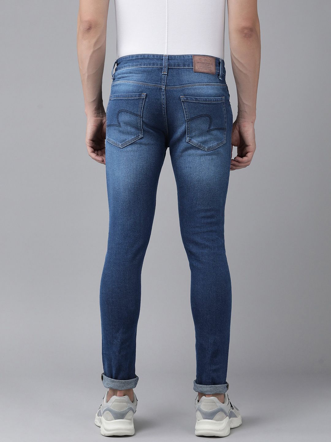 SPYKAR Men Super Skinny Fit Low-Rise Heavy Fade Stretchable Jeans