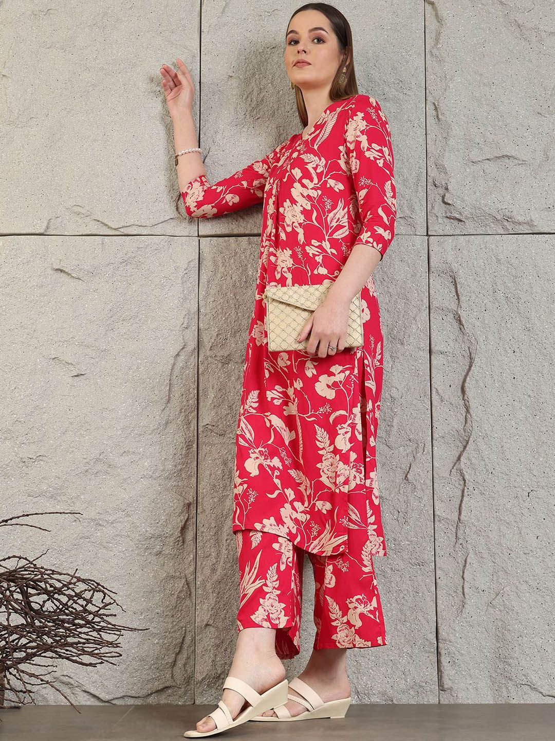 KALINI Women Floral Printed Regular Kurta with Palazzos