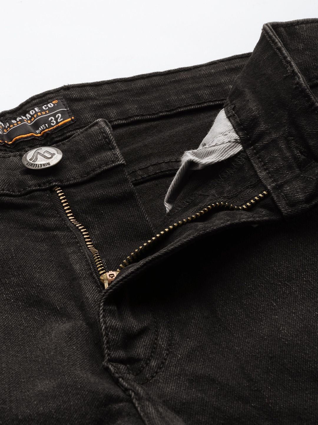 The Indian Garage Co Men Slim Fit Light Fade Stretchable Jeans