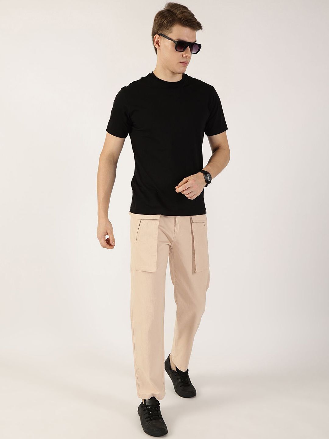 Thomas Scott Men Regular Fit Smart Mid-Rise Cargos CottonTrousers