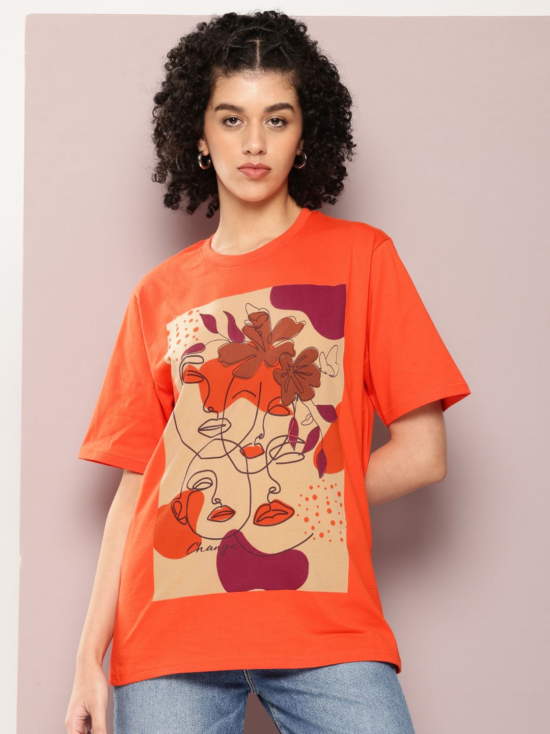 DILLINGER Women Graphic Printed Oversized T-shirt