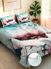 Moda Rapido X KLOTTHE Cadar 400 TC Bunga Hijau & Merah Jambu dengan 2 Sarung Bantal