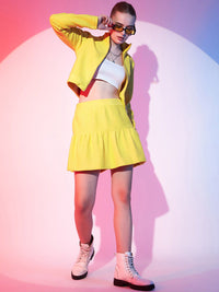 STREET 9 Striped Gathered Detailed A-Line Mini Skirt