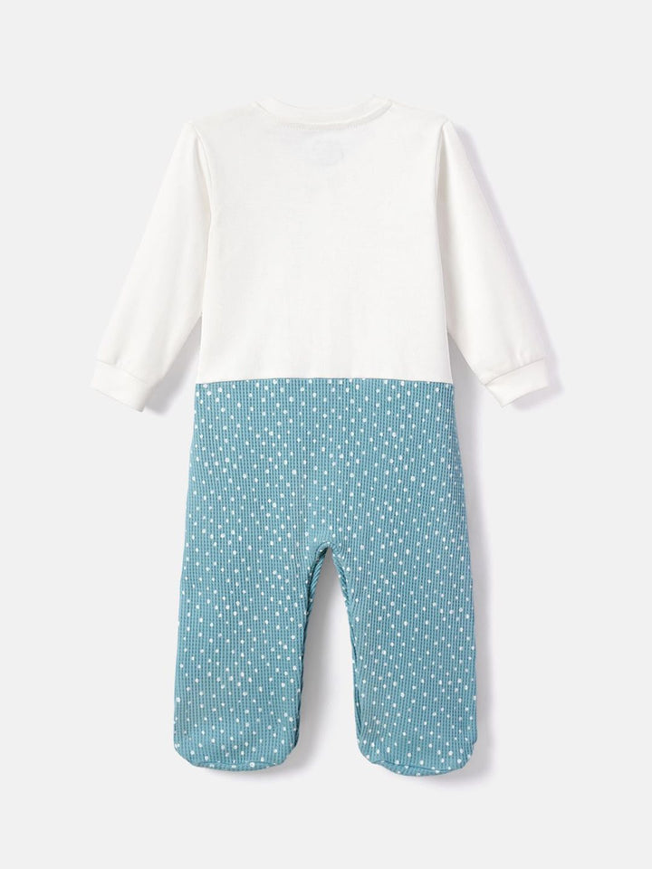 Nauti Nati Infants Printed Pure Cotton Round Neck Long Sleeve Romper