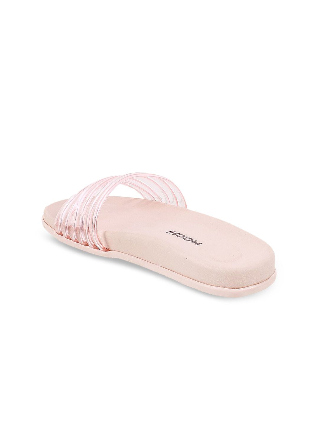 Mochi Women Pink Open Toe Flats