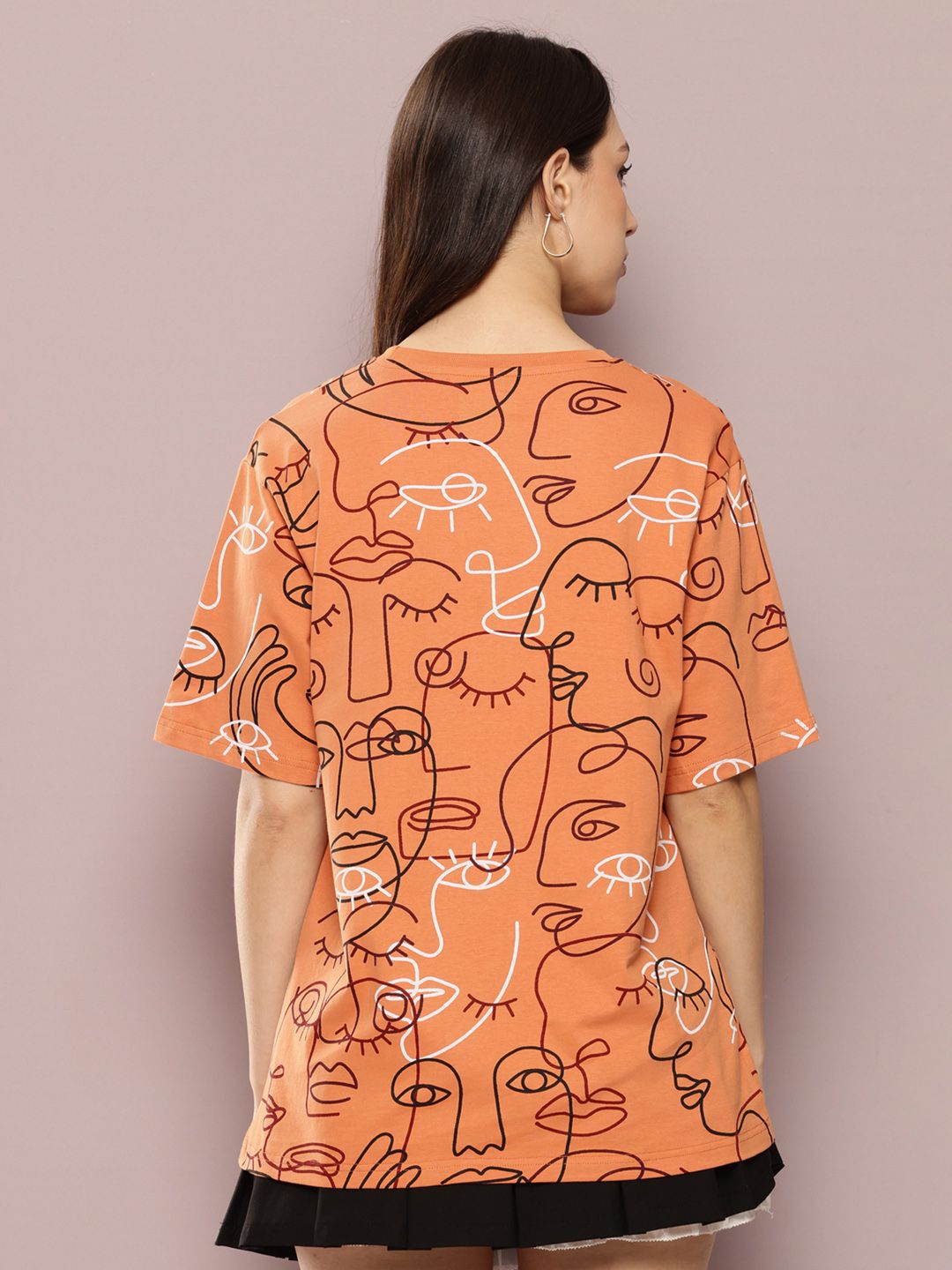 DILLINGER Women's Oversized Crew Neck Printed Tshirt