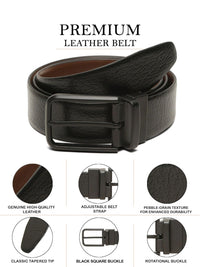 Teakwood Leathers Men Textured Leather Reversible Belt