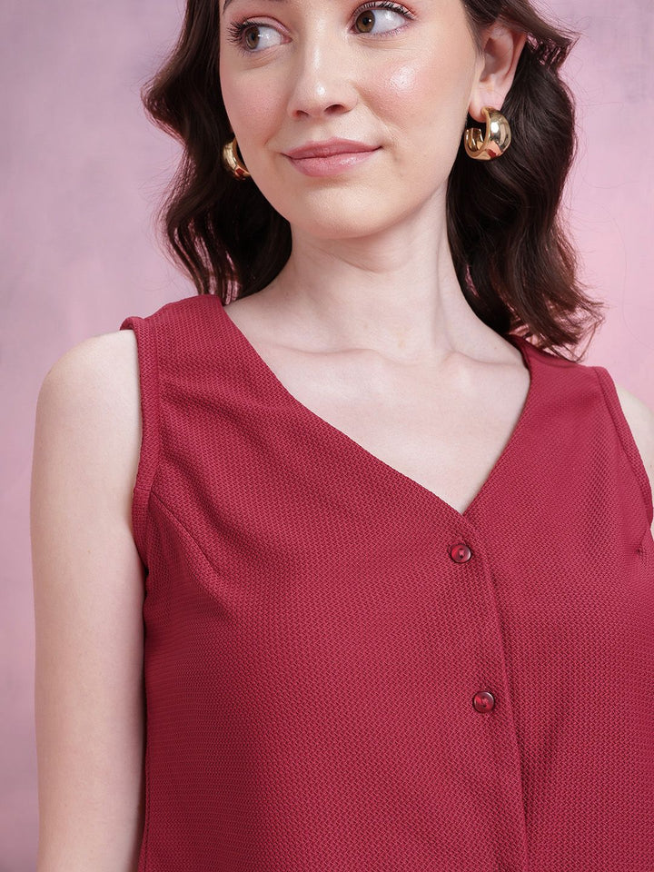 DressBerry Textured Vest Top With Pleated Pants Co-Ords