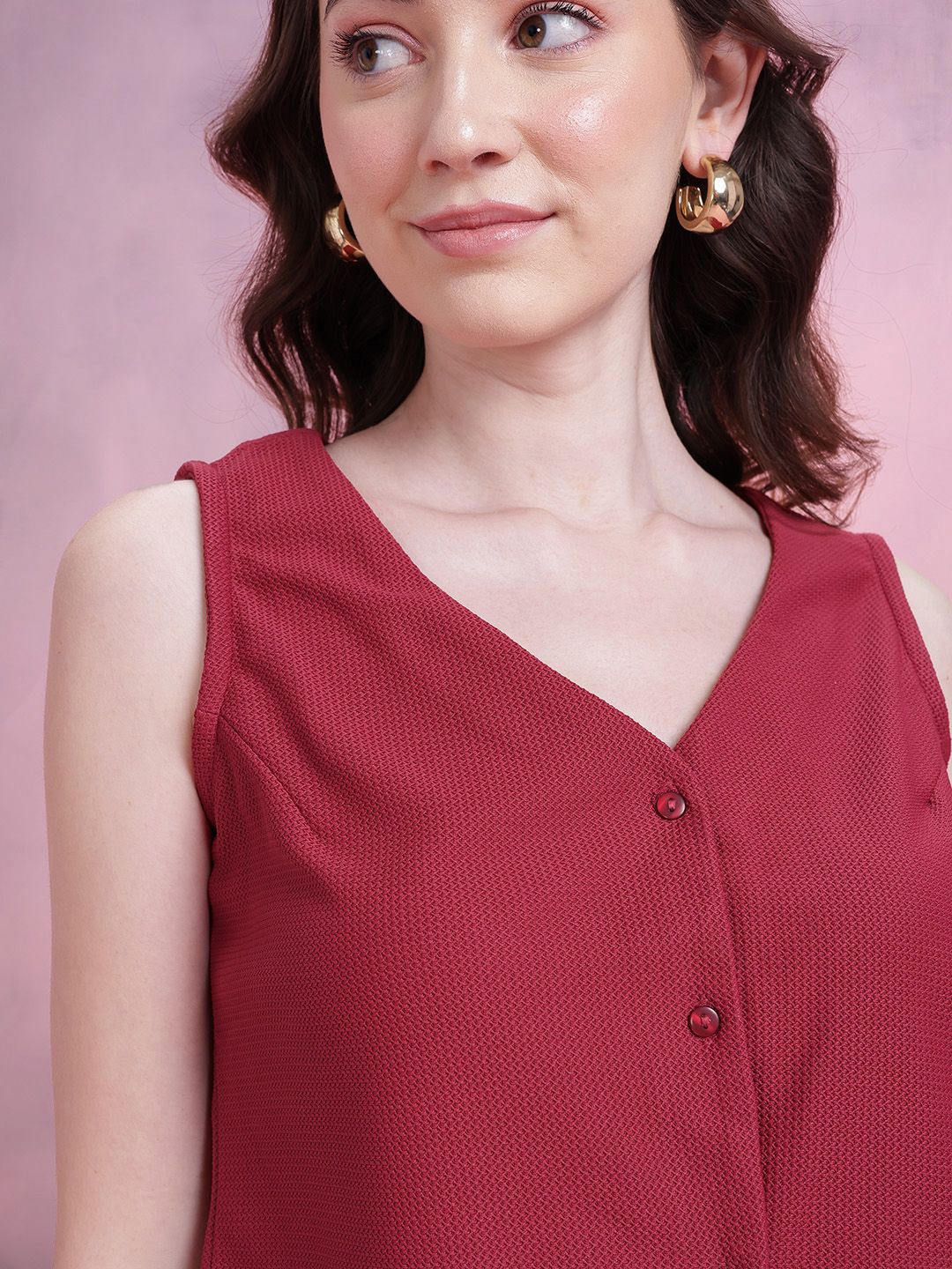 DressBerry Textured Vest Top With Pleated Pants Co-Ords