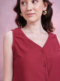 DressBerry Textured Vest Top With Pleated Pants Co-Ords