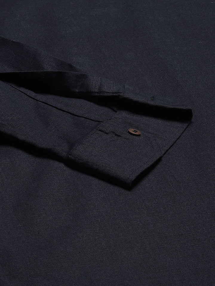 Dennison Men Navy Blue Comfort Fit kurta