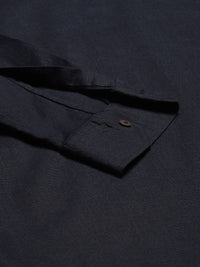 Dennison Men Navy Blue Comfort Fit kurta