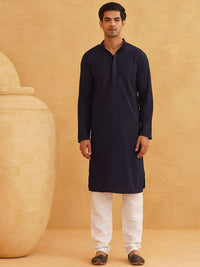 SOJANYA Geometric Embroidered Regular Pure Cotton Straight Kurta With Churidar