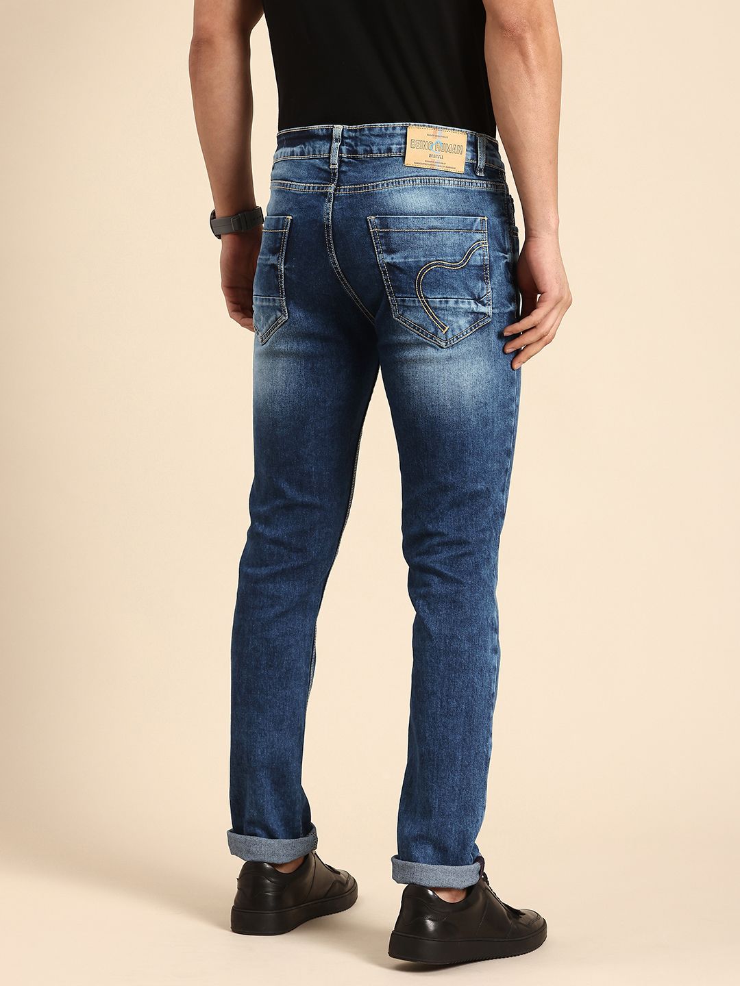 Being Human Men Skinny Fit Heavy Fade Stretchable Jeans