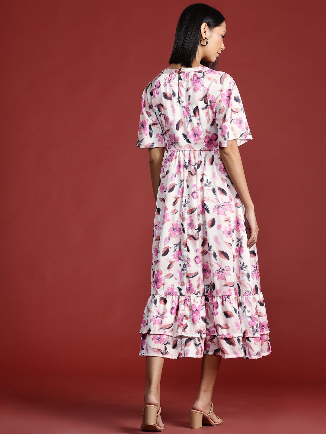 all about you Floral Print A-Line Midi Dress