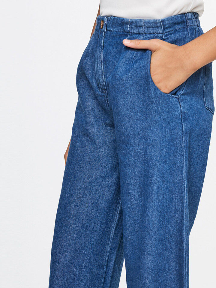 Global Desi Girls Blue Loose Fit Trousers