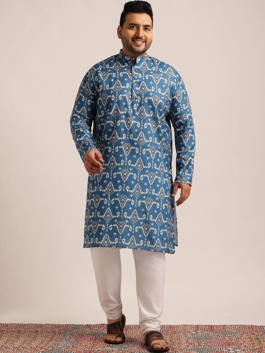 SOJANYA PLUS Men Geometric Printed Kurta